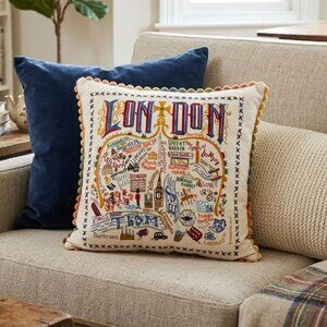 Catstudio London Embroidered Accent Pillow - 10" x 10"
